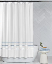 Hotel Collection Borderline Shower Curtain - Charcoal, 72" x 72" NWT