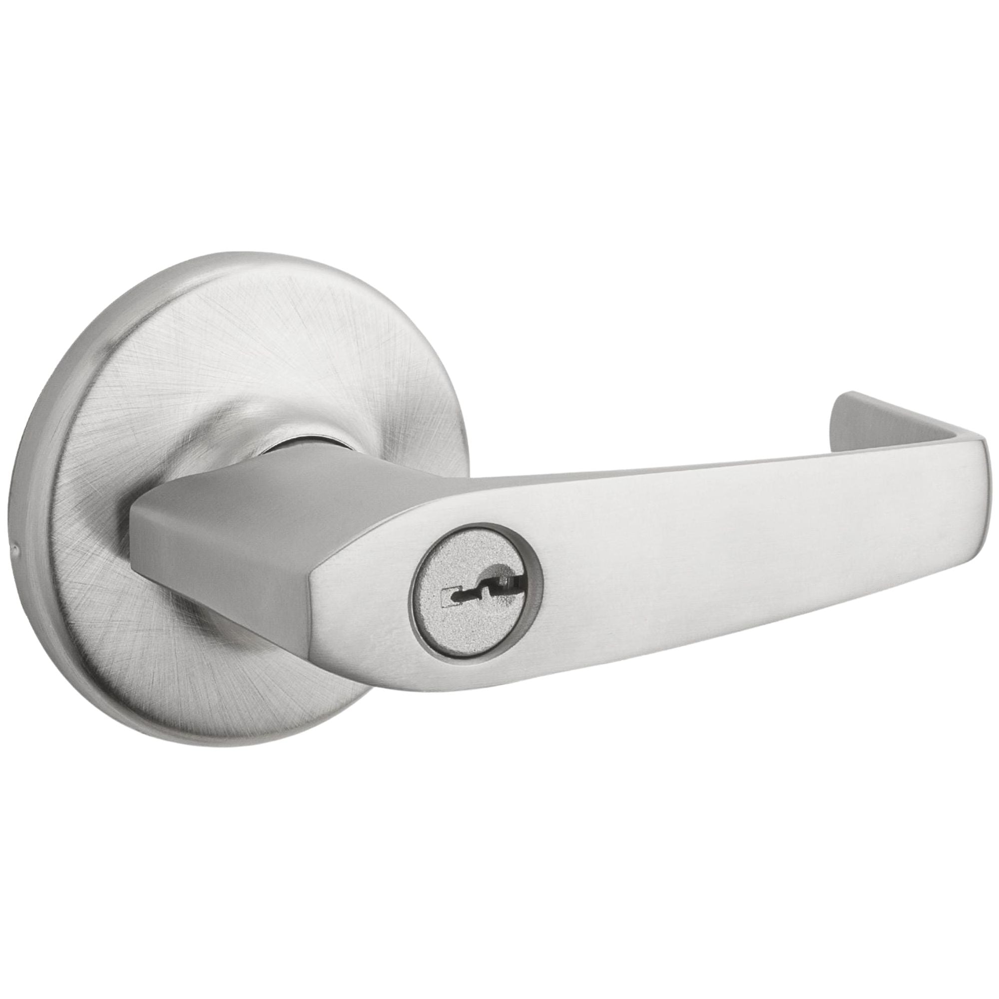 Kwikset 781KNL-S Kingston Keyed Entry Storeroom Door Lever Set with Round Rose & SmartKey