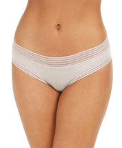 Calvin Klein Women's Striped Waist Hipster Panty White - Size Large