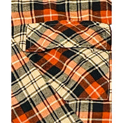Arizona Juniors Cropped Long Sleeve Flannel Top with Pockets – Orange, Size Large