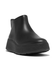 FITFLOP F-MODE Leather Flatform Zip Ankle Boots – Gray, Size 8.5