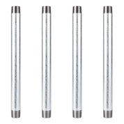 Pipe Decor 3/4 in. x 12 in. Galvanized Steel Nipple – 4-Pack – Industrial Pipe Fittings for Plumbing & DIY Projects