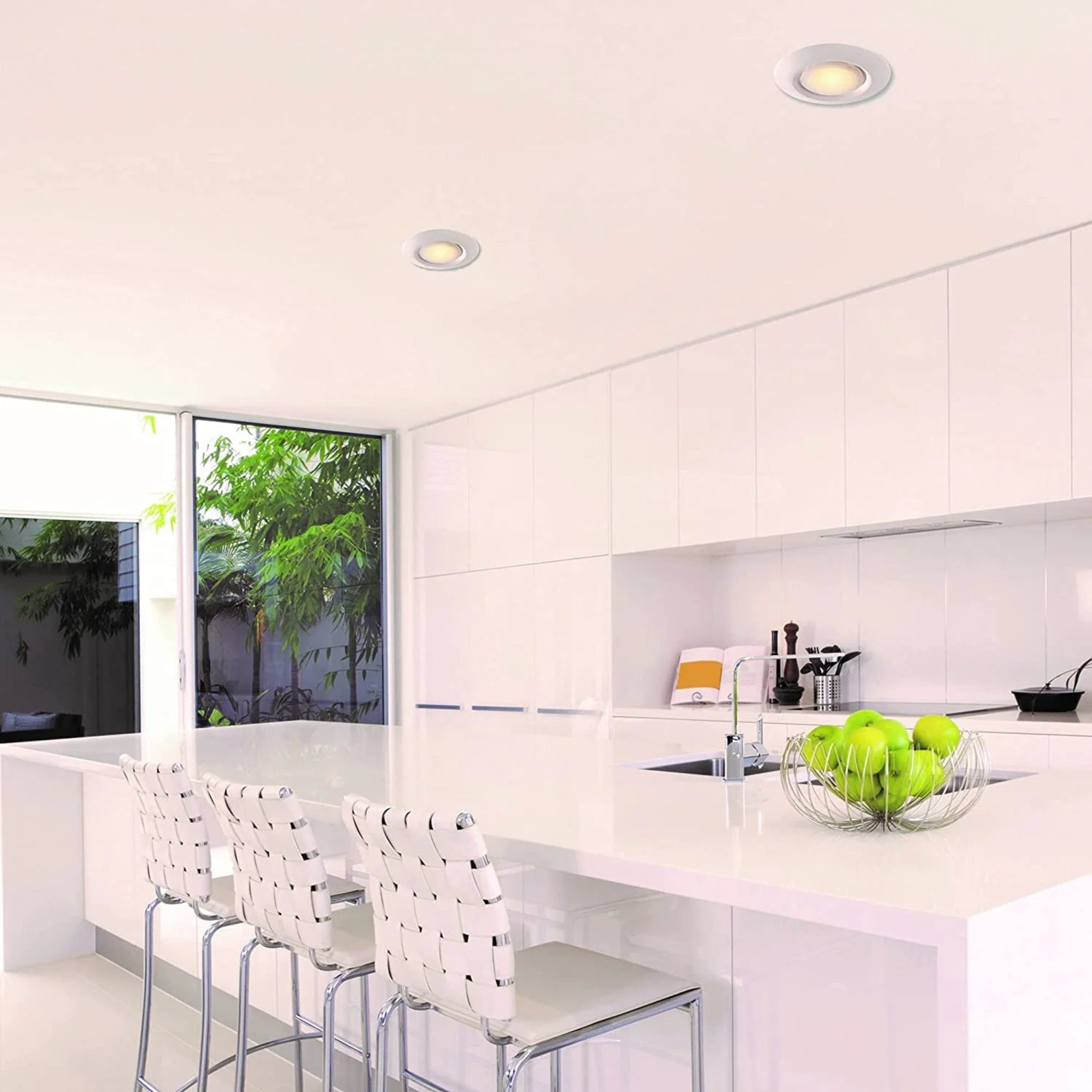 7.5 in. White Integrated LED Miniature Disk Flush Mount Ceiling Light Fixture