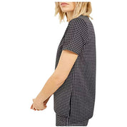 Michael Kors Women's Micro Check Short Sleeve Top - Size Large