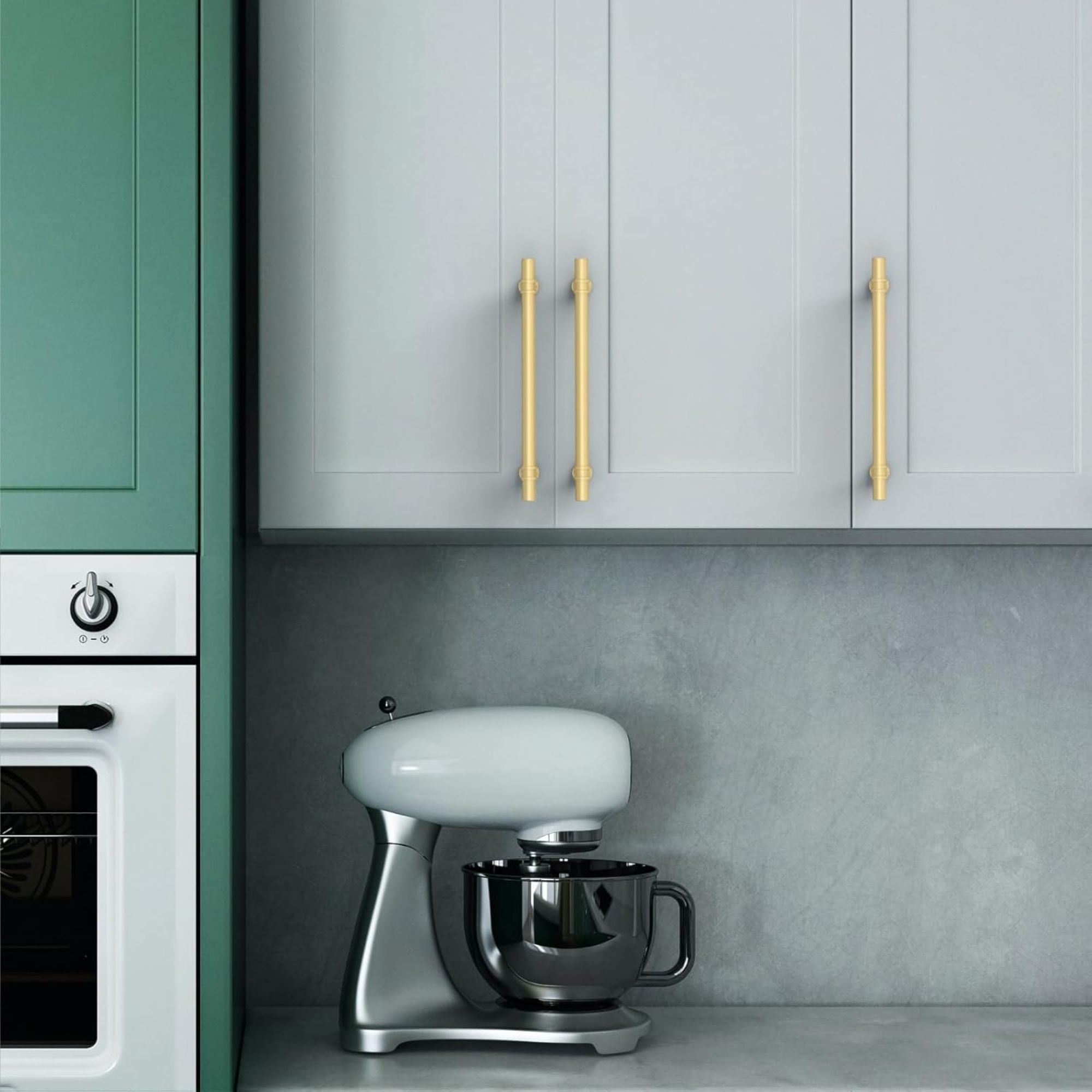 Asidrama 10 Pack 6.3 Inch (160mm) Brushed Gold Kitchen Cabinet Handles, Drawer Pulls, Cupboard Hardware