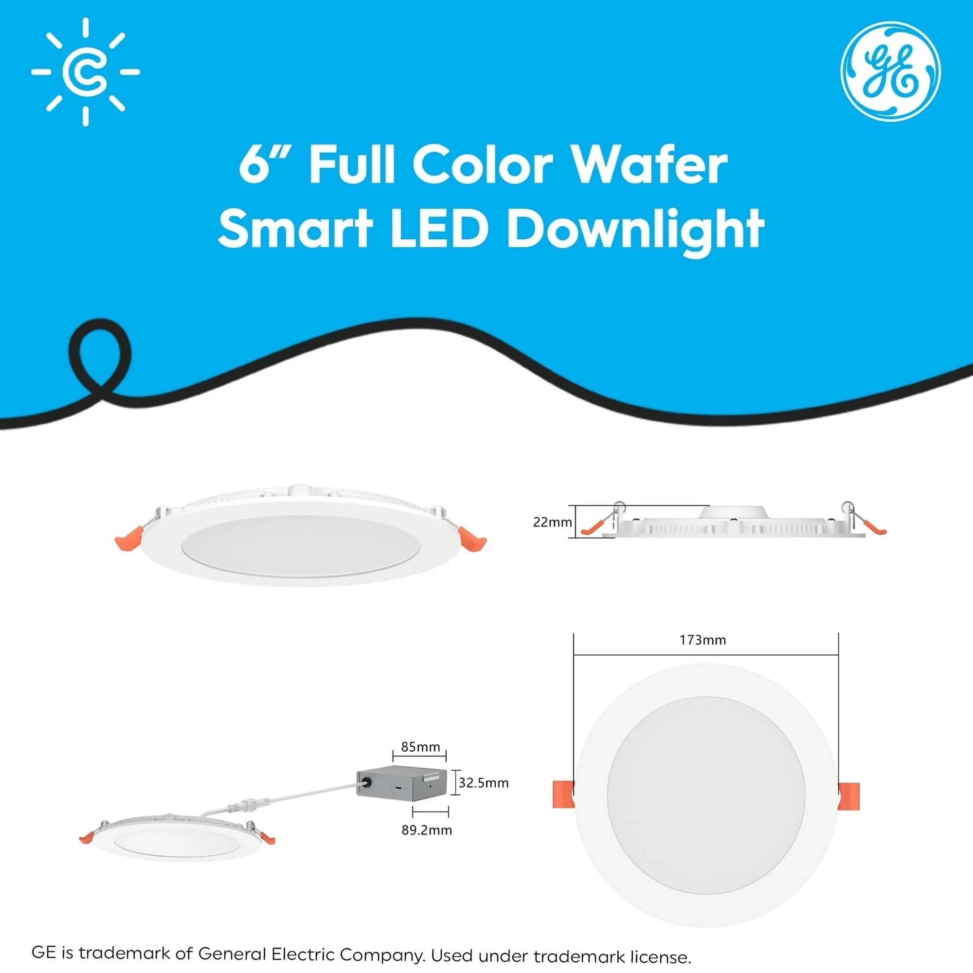 Cync 118912 16W Metal Wafer Light, Multicolor