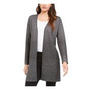 Alfani Womens Gray Glitter Speckle Long Sleeve Open Cardigan Sweater Size M