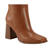 Marc Fisher Women's Dacea Tapered Block Heel Dress Boots Dark Natural Leather Size - 7 M