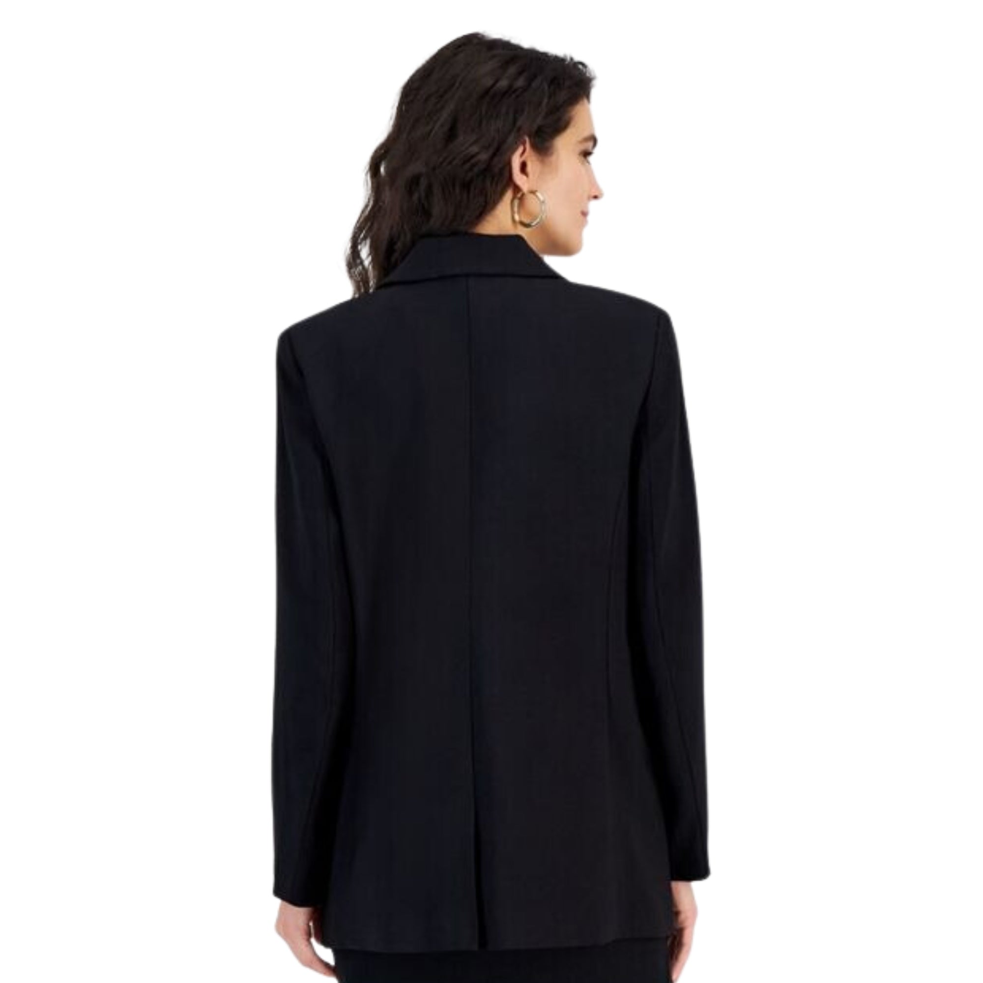 Bar III Women's Double-Breasted Blazer – Deep Black, Size - XXS