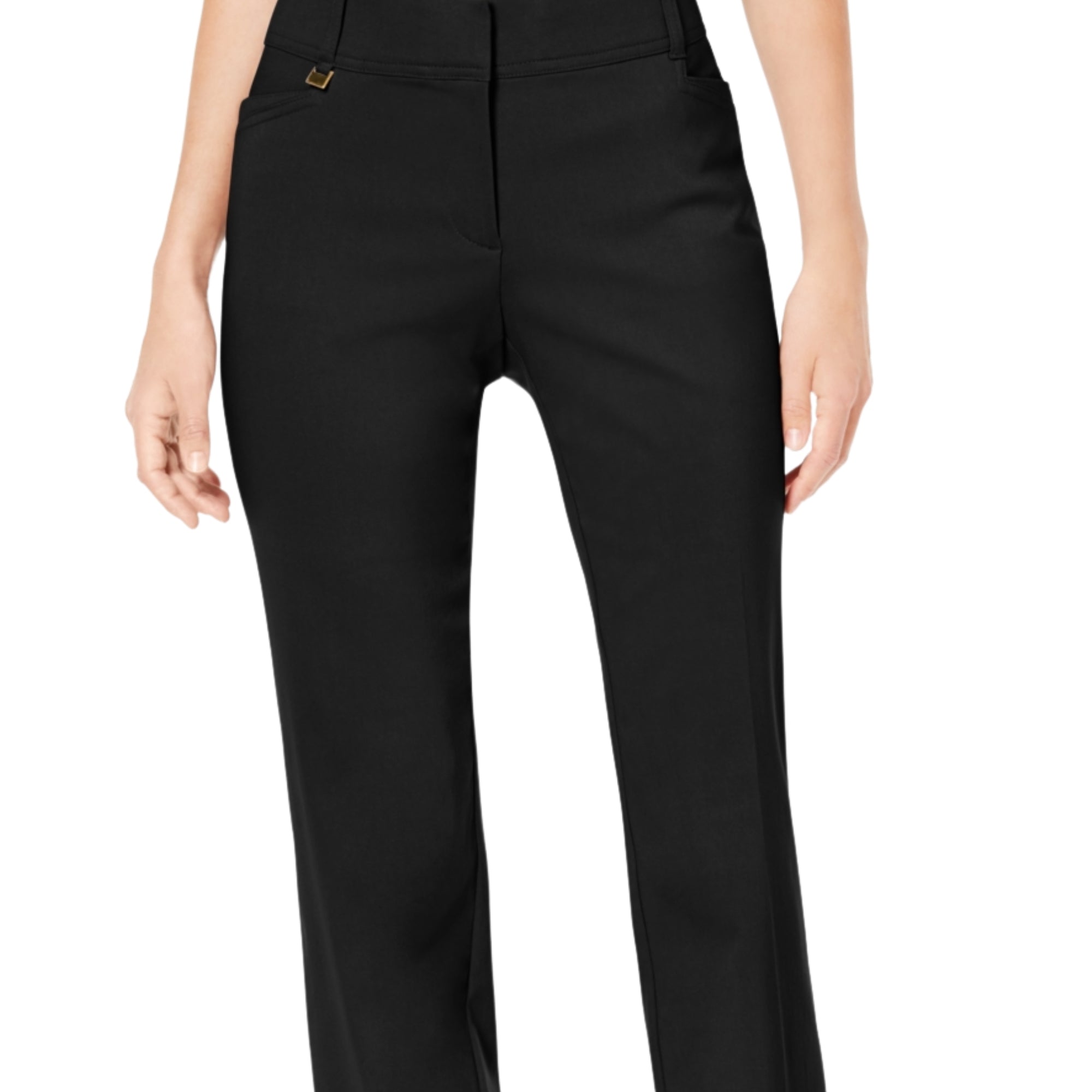 Jm Collection Deep Black Women's Regular and Short Length Curvy-Fit Pants Size - US 10