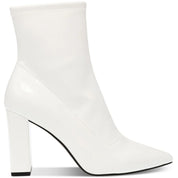 Iloise Women's Patent Block Heel Booties – White, Size 10M