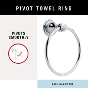 Silverton Towel Ring in Polished Chrome, Zinc Die Cast
