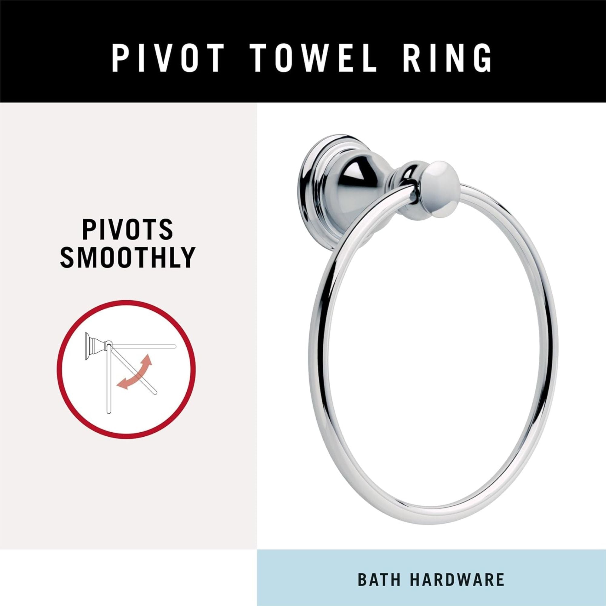 Silverton Towel Ring in Polished Chrome, Zinc Die Cast