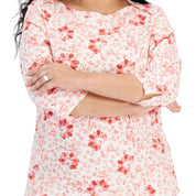 Style & Co Plus Size Printed Pima Cotton 3/4-Sleeve Top – Pottery Shitake, 0X