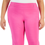 JM Collection Plus Size Tummy Control Pull-on Capri Pants – Divine Berry, 1X