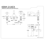 Kingston Brass KS941CX 8 to 16 in. Widespread Bathroom Faucet - Polished Chrome