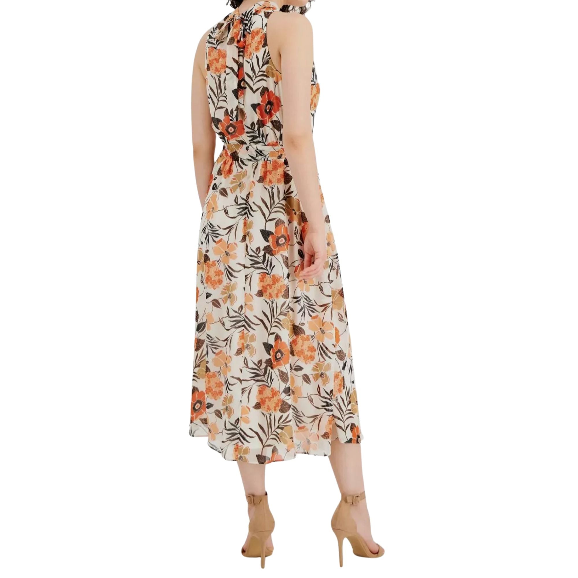 Anne Klein Women's Floral-Print Midi Halter Dress  - Size 10