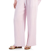 JM Collection Plus Size Gauze Drawstring Pants – Lilac Sky, Size - 2X