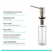 Kraus Kitchen Soap and Lotion Dispenser – Stainless Steel, Brass Construction
