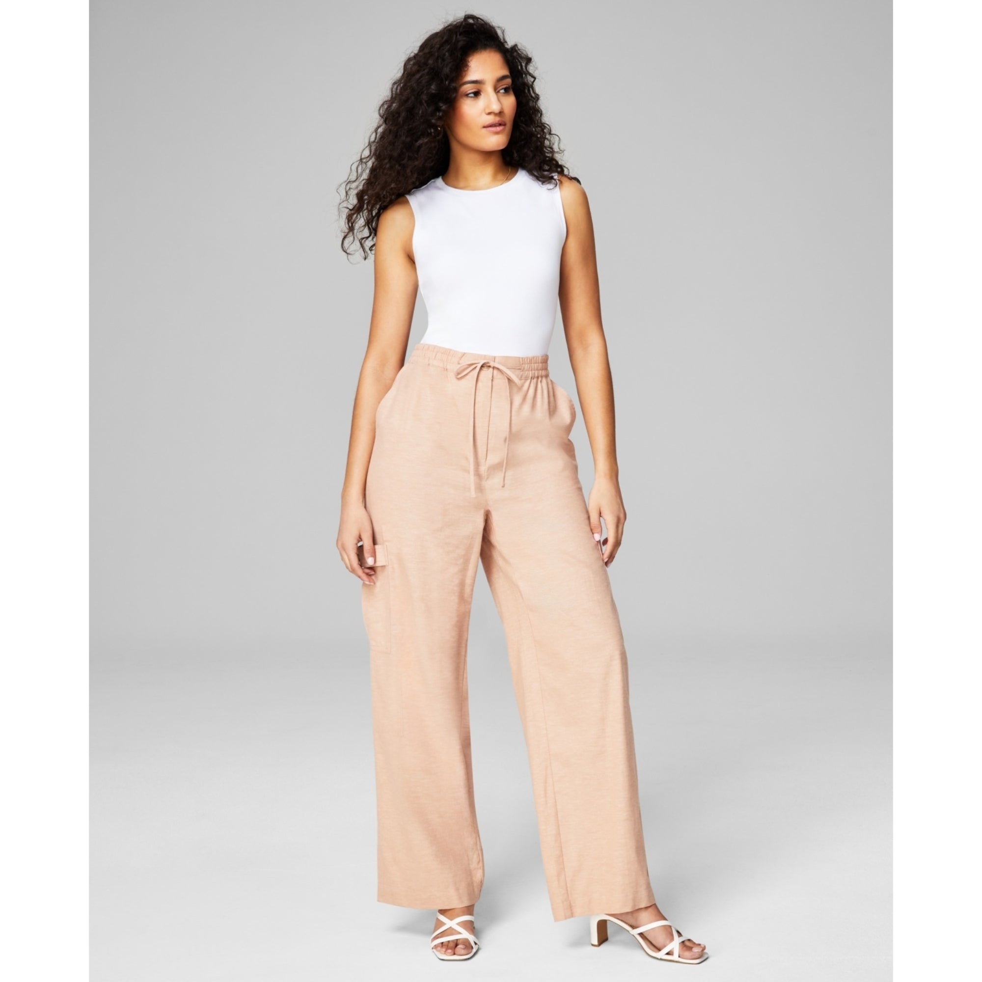 And Now This Women's Linen Blend Cargo Pants – Pecan, Size - XL