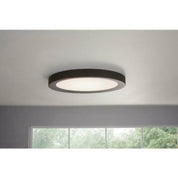 Home Decorators Calloway 15 in. Matte Black Selectable LED Flush Mount