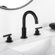 Inner Decor Widespread 2-Handle 3-Hole Bathroom Faucet in Matte Black – 1-Pack (Drain Kit Not Included)