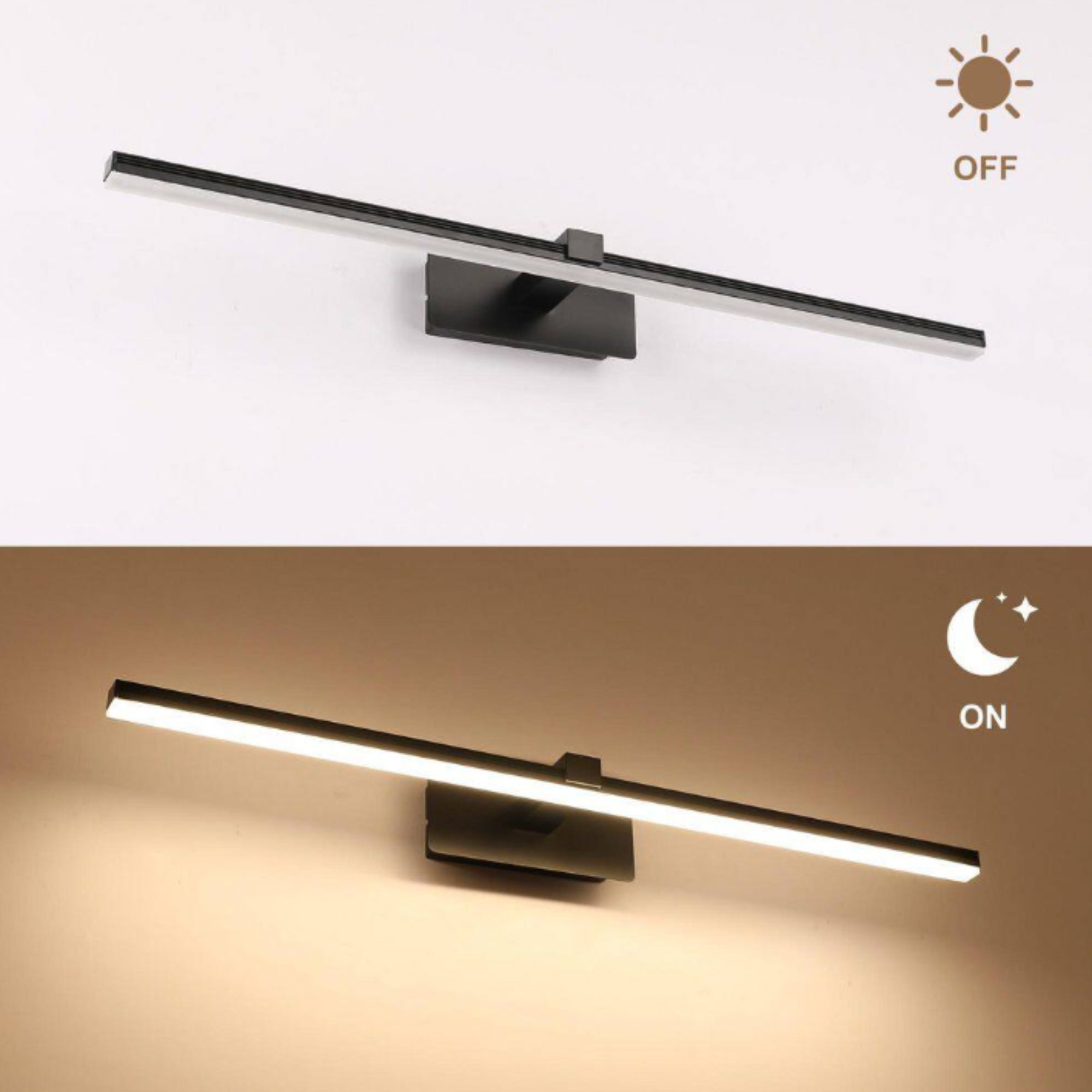 1-Light 31.7" Black Integrated LED Vanity Light Bar – Modern Minimalist Wall Sconce for Bathroom and Vanity