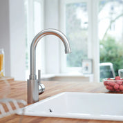 Grohe 31 518 Concetto 1.5 GPM Bar Faucet with SilkMove SuperSteel Faucet Bar Single Handle