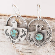 Bohemian Inlaid Eagle Turquoise Earrings