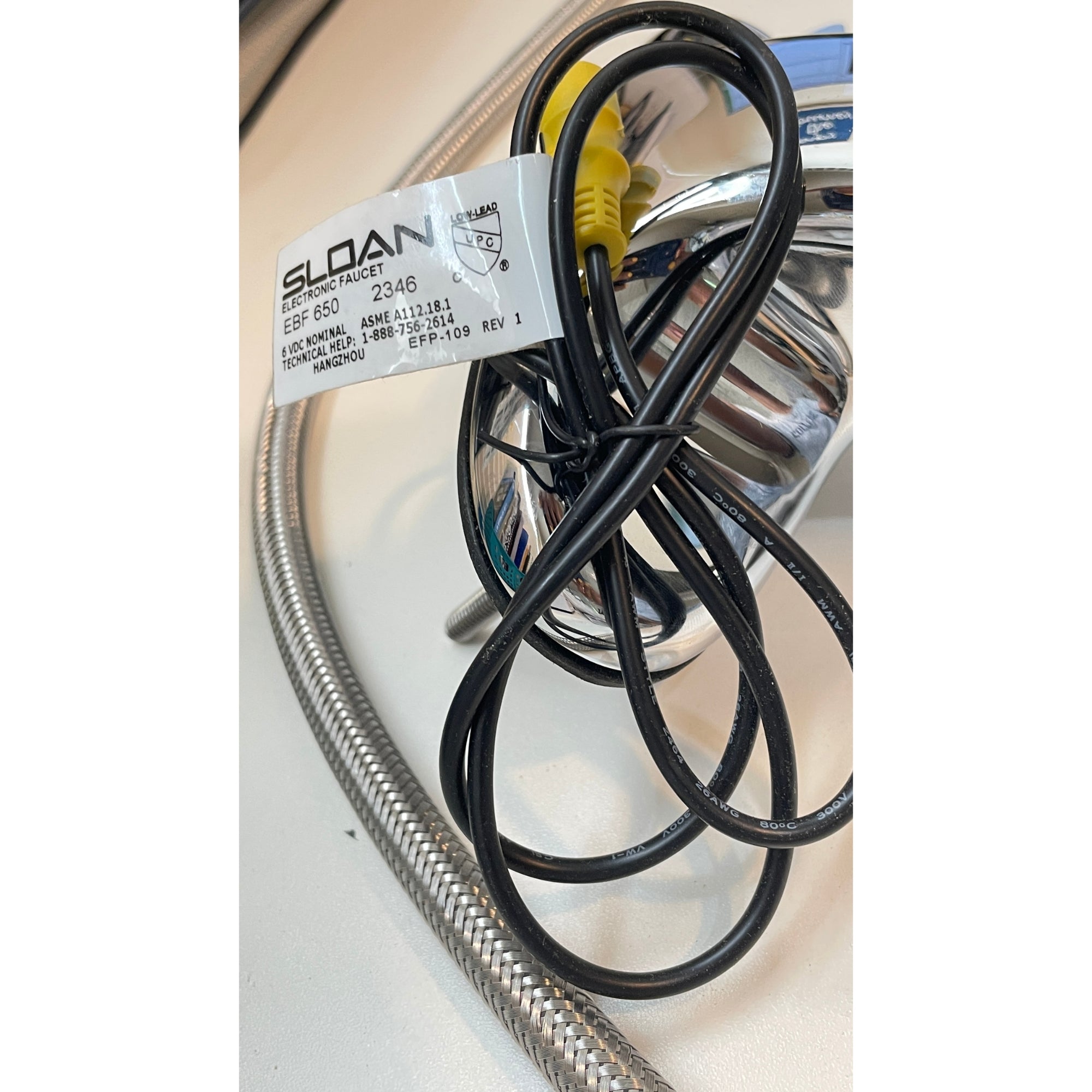 SLOAN EBF-650-BAT-TEE-CP-0.5GPM-MLM-IR-FCT Sensor Faucet – Chrome, 3-Hole Low Arc, Battery Powered