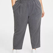 On 34th Plus Size Brushed Relaxed Ankle Pants - Grey 3X