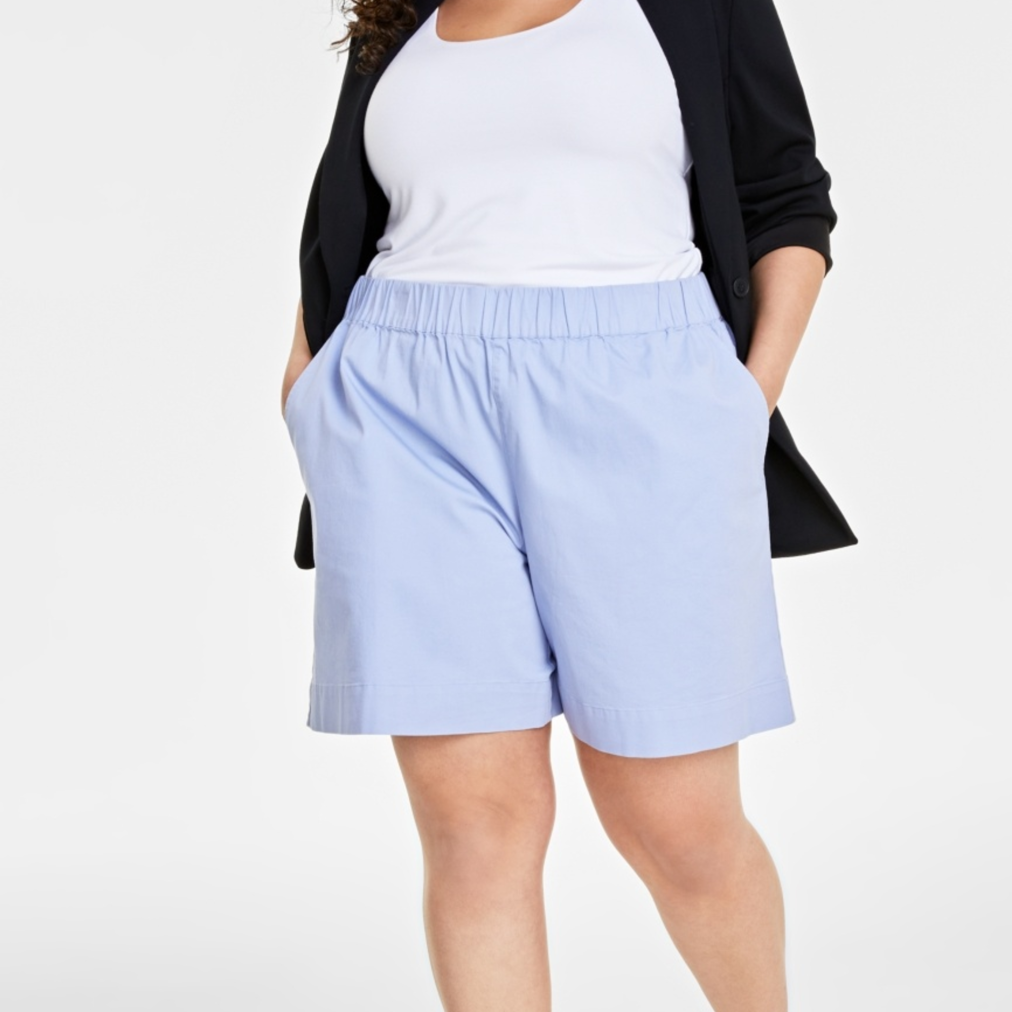 On 34th Trendy Plus Size High-Rise Pull-on Chino Shorts - Purple Sunset