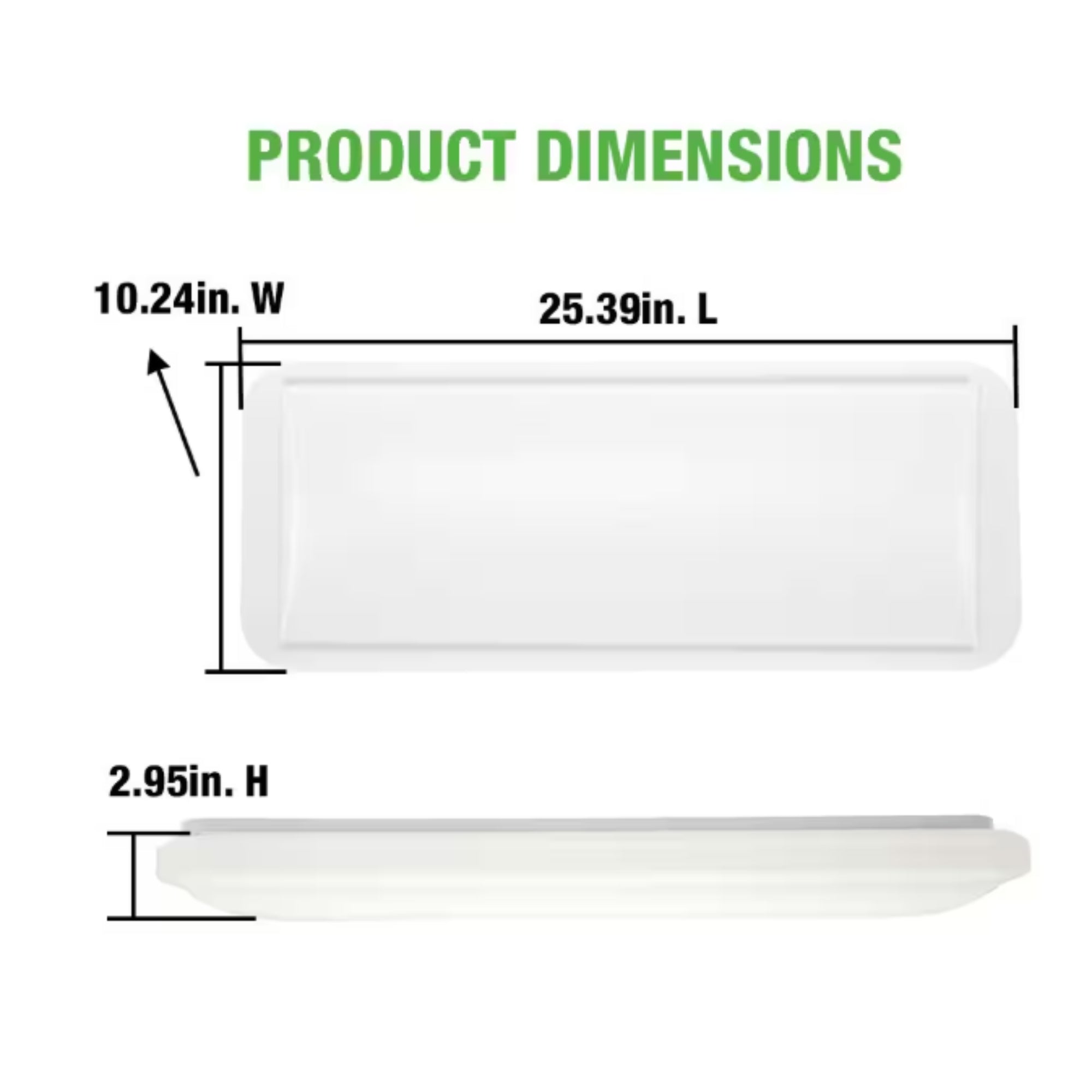 Commercial Electric 24 in. x 10 in. Low Profile LED Flush Mount Rectangular Light Fixture – 1600 Lumens