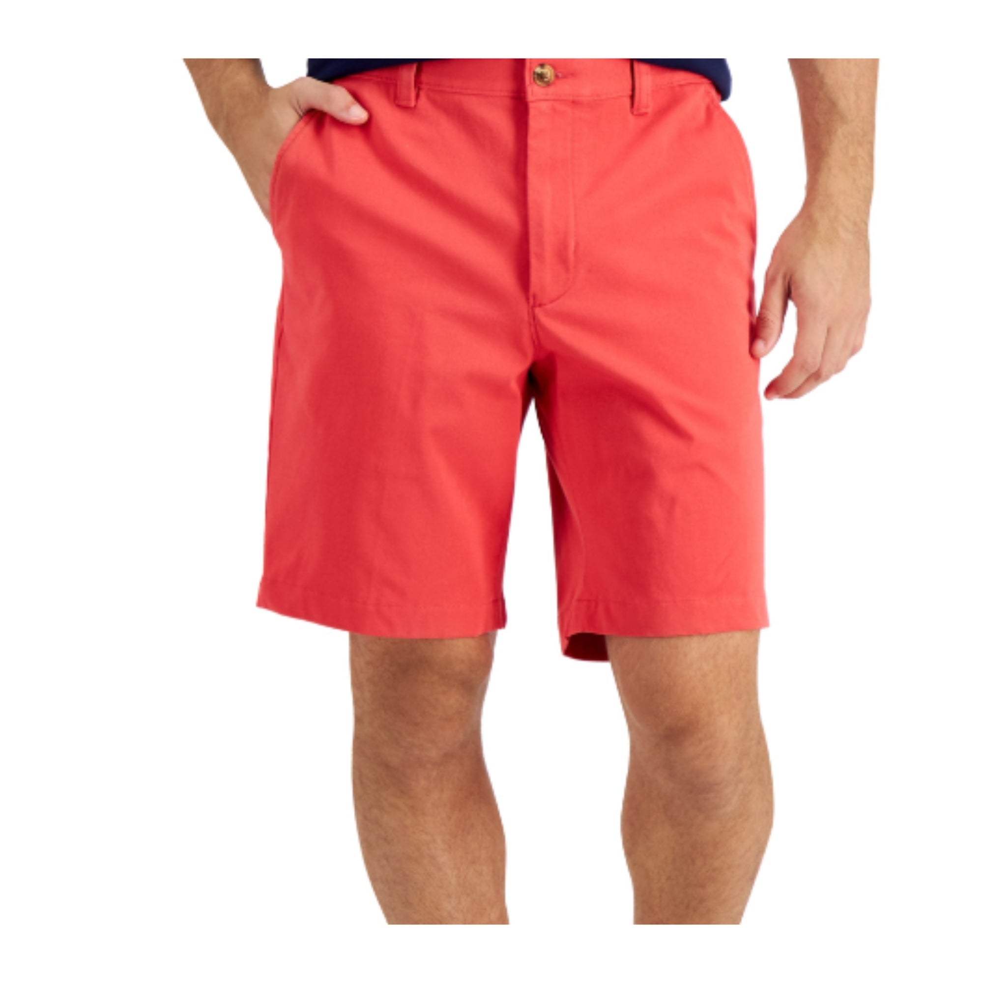 Club Room Men’s 9" Stretch Shorts Bundle – 2-Pack – Size 38 – Coral Pink & Red Casual Chino Shorts