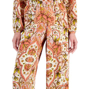 JM Collection Women's Medallion Melody Wide-Leg Satin Pants – Regular & Petite, M