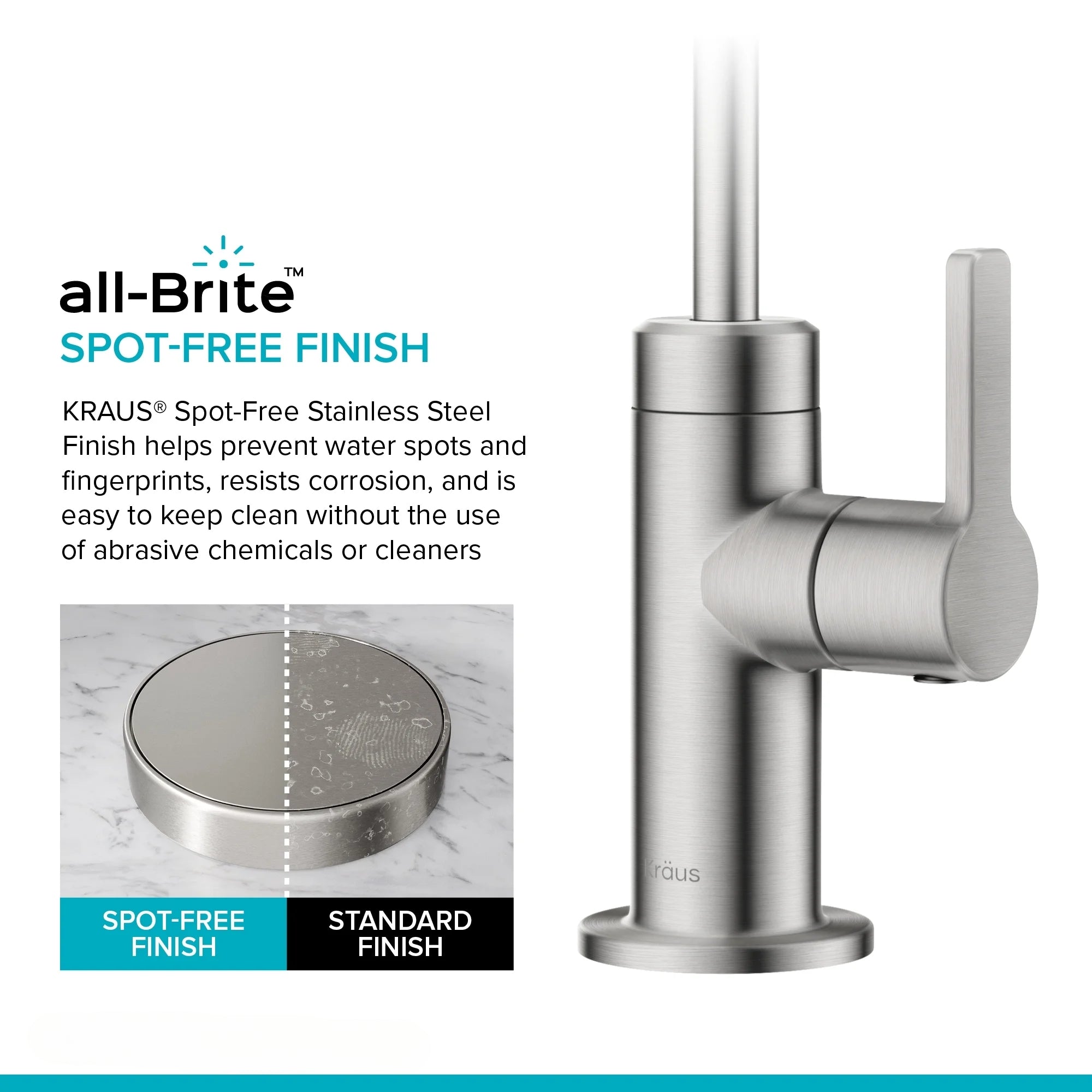 KRAUS Oletto Single Handle Beverage Faucet – Spot Free Stainless Steel