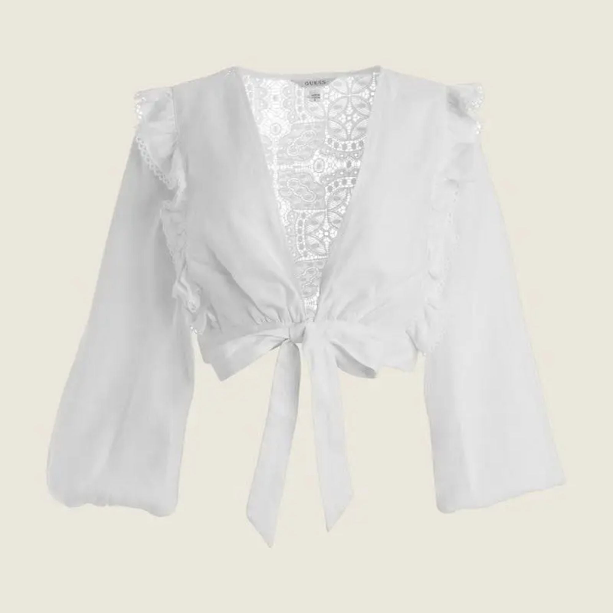 Guess Women's Christabel Lace-Trim - Pure White - XL