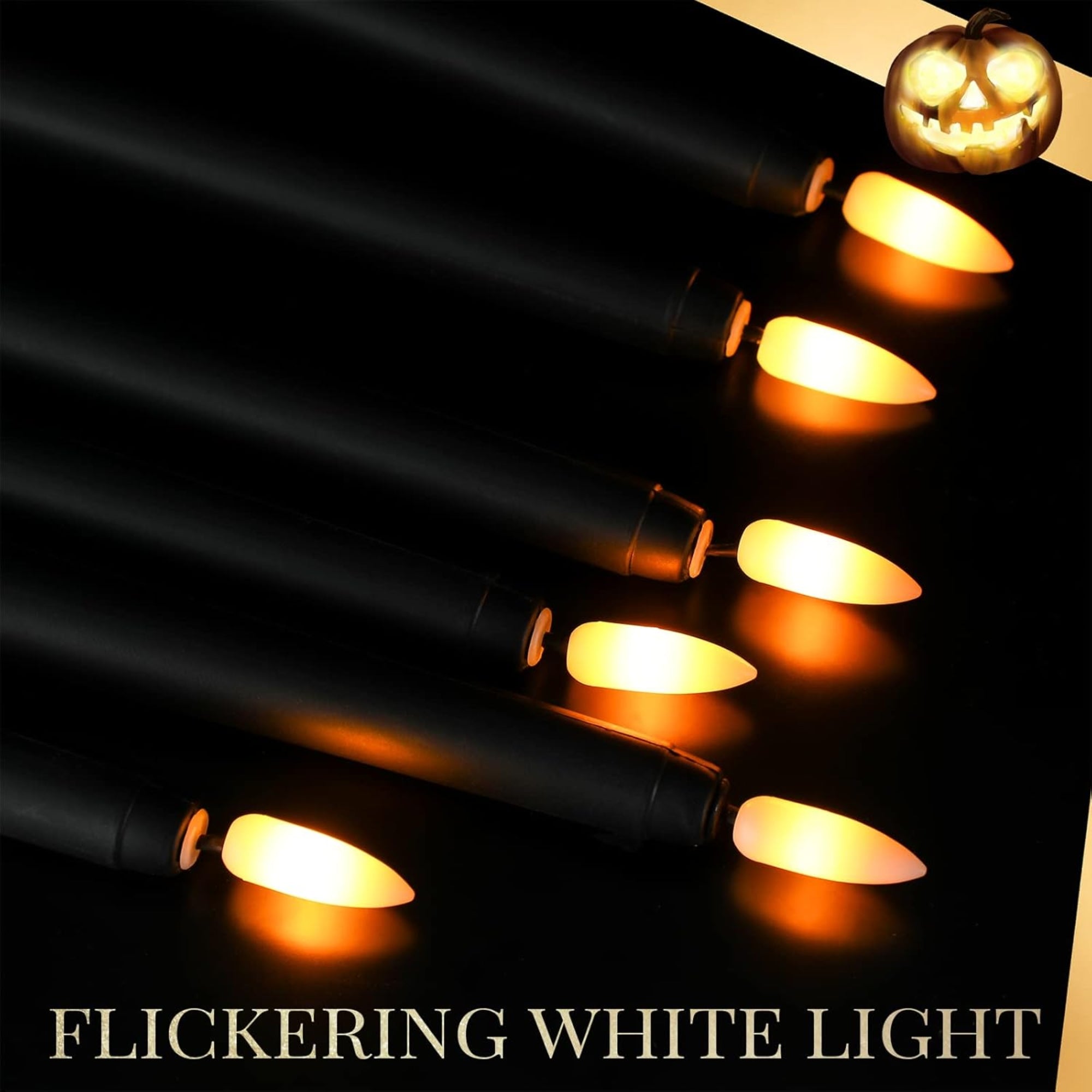 Macarrie 24-Pack Flameless Taper Candles – 11" Battery Operated LED Candlesticks – Black