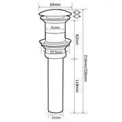 KES Bathroom Sink Drain Without Overflow – Vessel Sink Pop-Up Drain Stopper, (S2008D-BK)