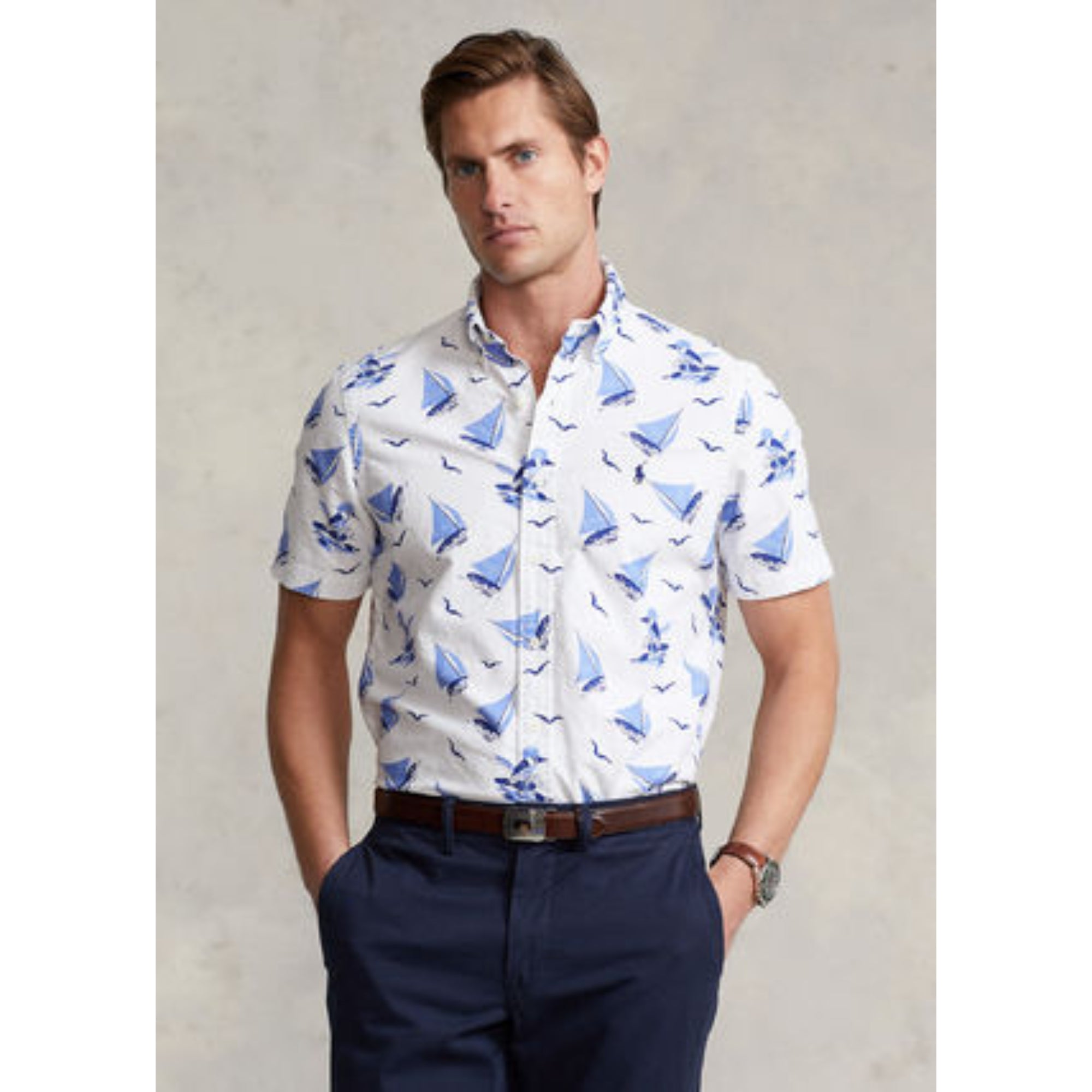 Polo Ralph Lauren Men's Classic-Fit Polo Bear Oxford Shirt, White - Small