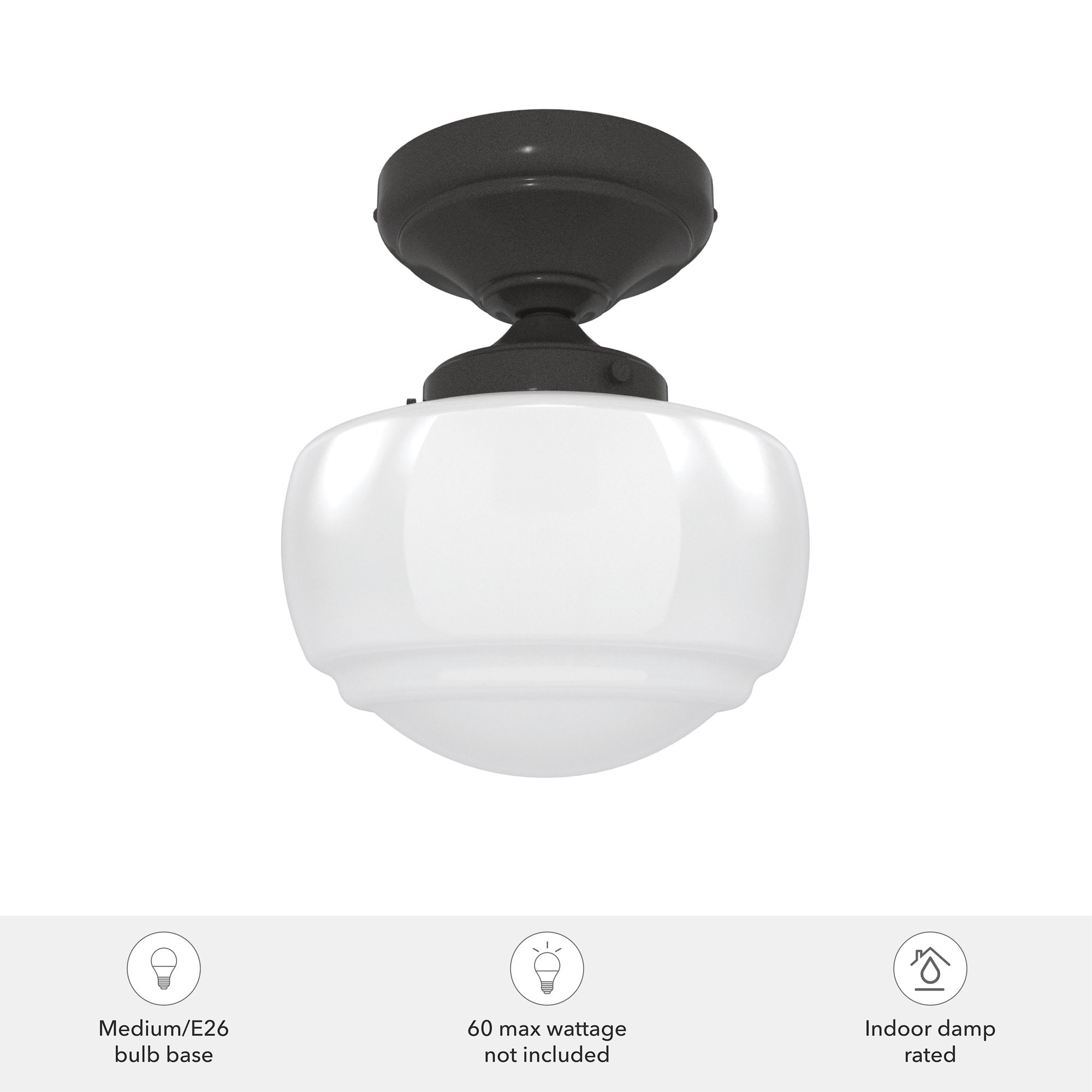 Hunter Saddle Creek Flush Mount Ceiling Light - Noble Bronze