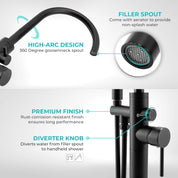 Freestanding Floor Mount Tub Faucet Bathtub Filler, Hand Shower