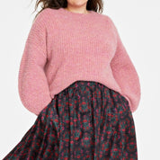 On 34th Plus Size Marled Boucle Sweater - Dusty Pink 0X