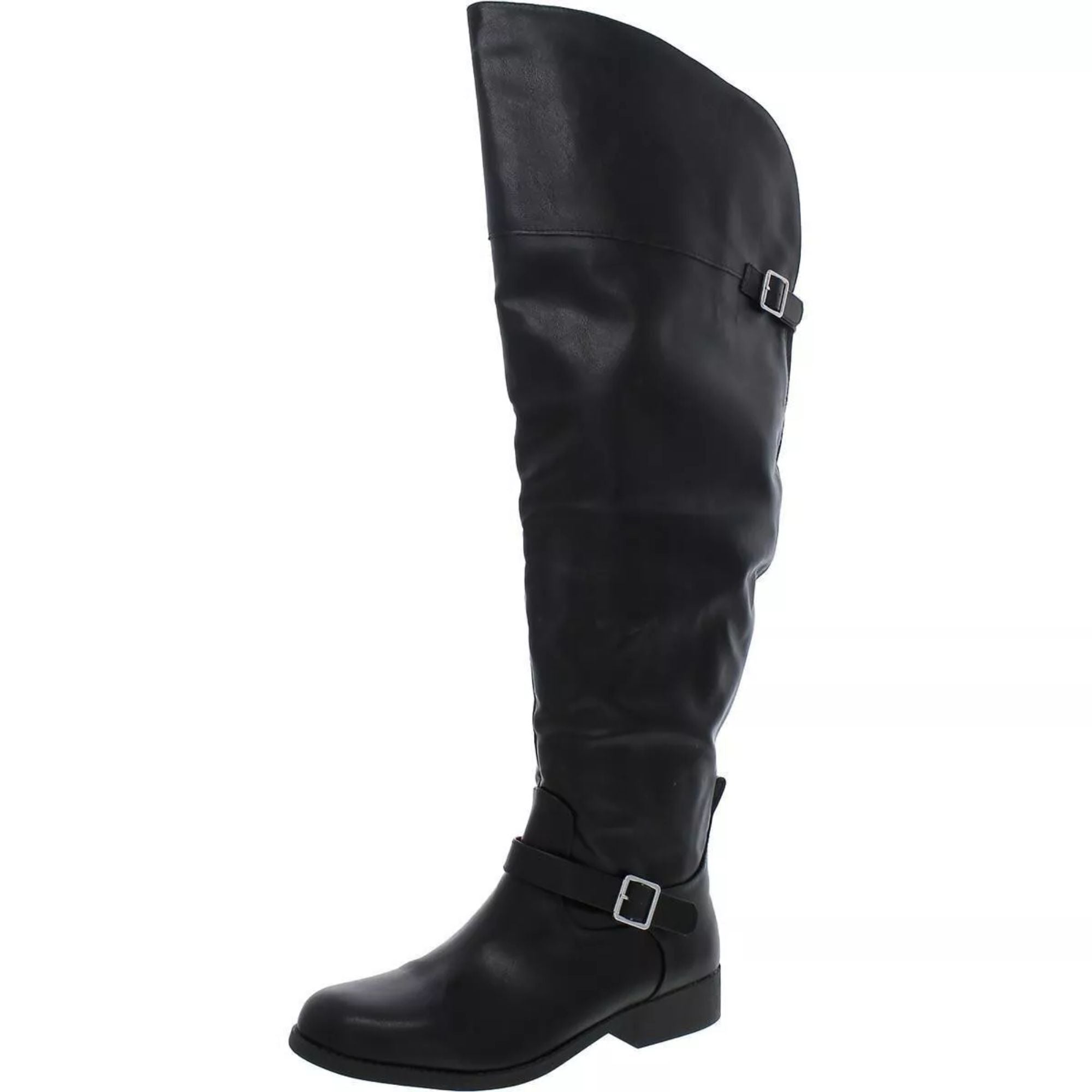 Sun + Stone Women's Anyaa Over-the-Knee Boots – Black Micro, Size 6.5M