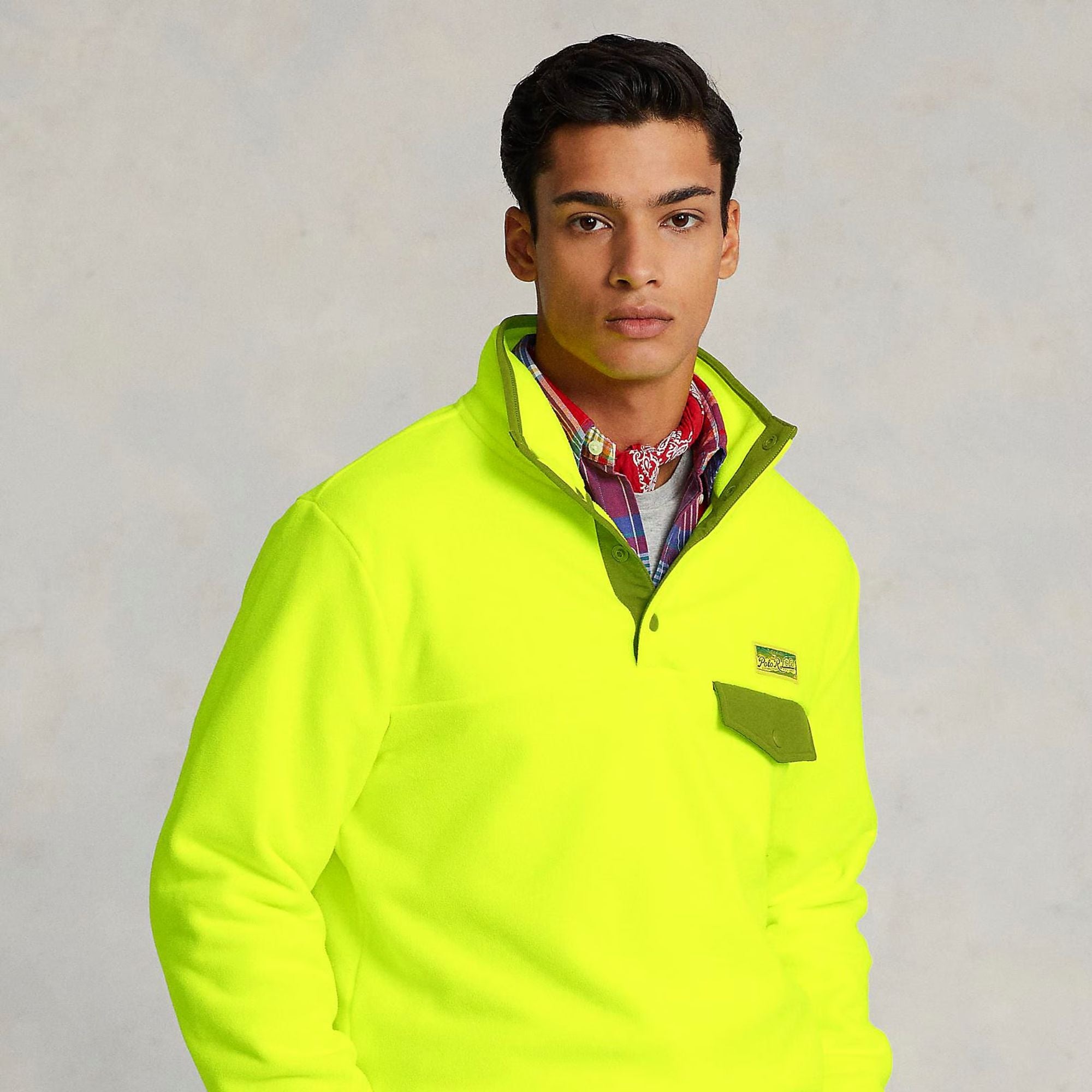 Polo Ralph Lauren Men's Fleece Sweatshirt Front Pocket, Yellow - Large