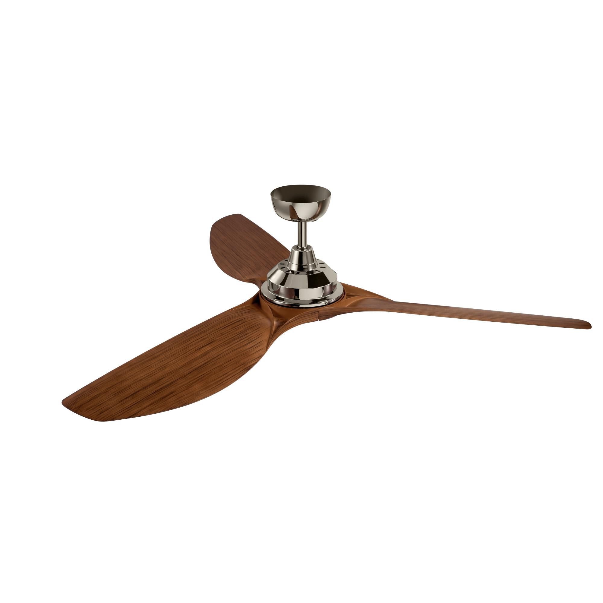 Kichler 300365 Imari 65" 3-Blade Indoor/Outdoor Ceiling Fan – Polished Nickel, LED Light Kit & Wall Control