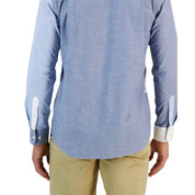 Club Room Men's Long Sleeve Oxford Shirt, Blue - Large