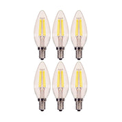 Satco 4.5 Watt B11 LED Light Bulb Candelabra Base 2700K 6-Pack