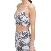 DKNY Women's Printed Striped Strappy Sports Bra - Size Medium