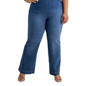 I.N.C. International Concepts Plus Size High-Rise Pull-On Flare-Leg Jeans – Medium Indigo, Size 22W